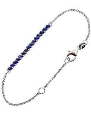 Gemstones 1.34 Ct. Tw. Diamond & Sapphire Bracelet - Metallic