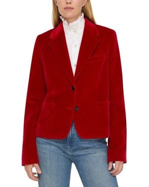 Lafayette 148 New York Cropped Boyfriend Blazer - Red