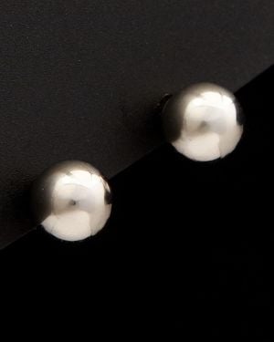 Italian Gold 14k Ball Earrings - Black