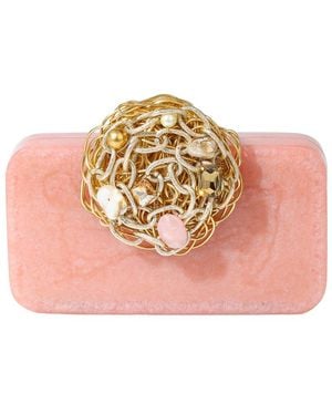 TIRAMISU Golden Mesh Minaudiere - Pink