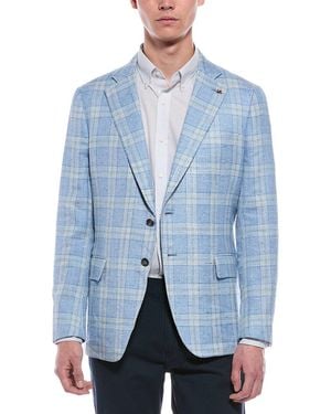 Isaia Silk, Linen, & Wool-Blend Jacket - Blue