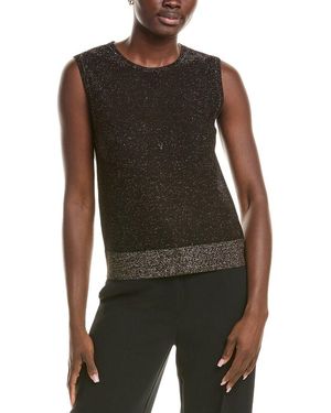 St. John Lightweight Lurex Knit Shell - Black