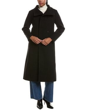 Ellen Tracy Stand Up Collar Longline Jacket - Black