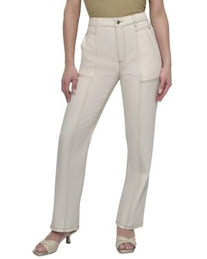 DKNY Contrast Stitch Pant - White