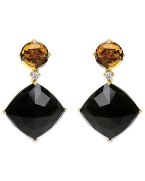 Haus of Brilliance Colourful Gemstones 18K 48.77 Ct. Tw. Diamond & Gemstone Dangle Earrings - Black