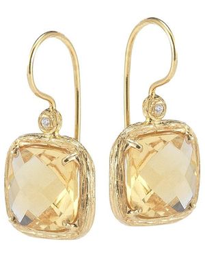 Reiss Colour Collection 14K 3.79 Ct. Tw. Diamond & Citrine Earrings - Metallic
