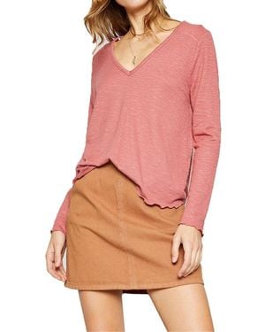 Sadie & Sage Sadie And Sage Thea Brushed Knit Top - Pink