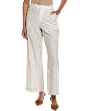 FRAME The Stripe Silk-Blend Utility Pant - White
