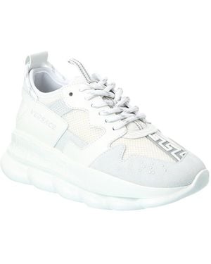 Versace Leather & Mesh Sneaker - White