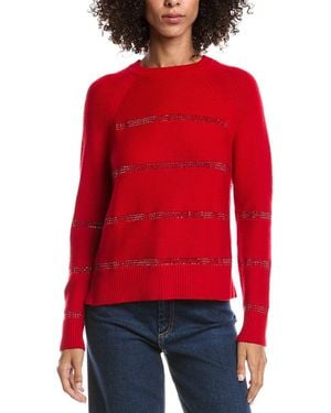 Forte Crystal Wool & Cashmere-Blend Raglan Jumper - Red