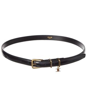 Celine Elegant Charm Leather Belt - Black