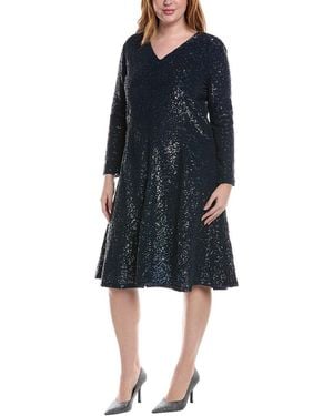 Michael Kors Collection Sequin Flare Midi Dress - Blue