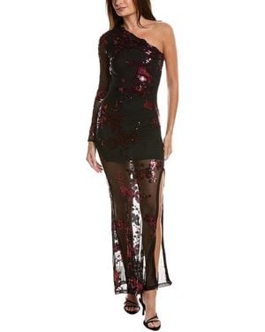 Marion One-Shoulder Sequin Maxi Dress - Black