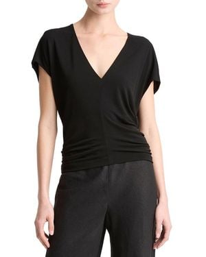 Vince Flutter Sleeve V Neck - Black