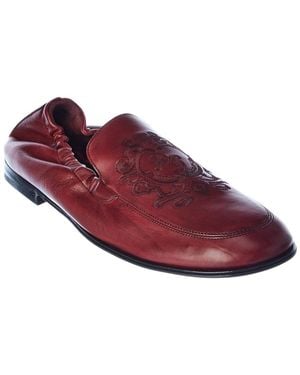 Dolce & Gabbana Leather Slipper - Red