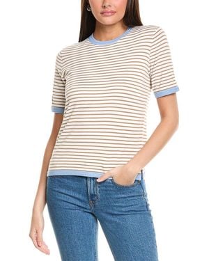 St. John Breton Stripe Knit Jumper - White
