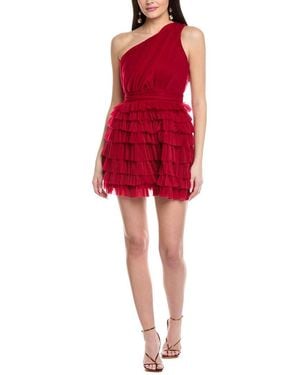 Endless Rose One-Shoulder Tulle Dress - Red