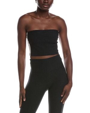 Beyond Yoga Spacedye Line Up Strapless Cropped Top - Black