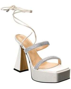 Mach & Mach Devon Satin Platform Sandal - White