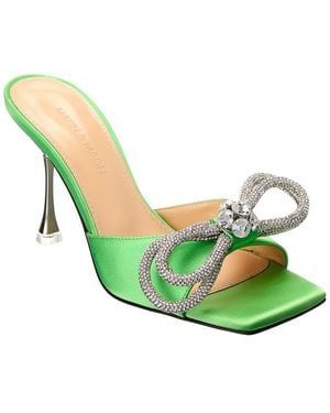 Mach & Mach Double Bow Satin Sandal - Green