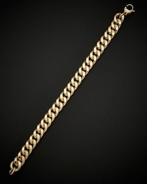 Italian Gold 14k Semi Solid Curb Chain Bracelet - Black