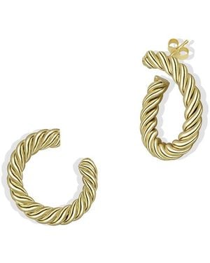 Argento Vivo Silver Hoop Earrings - Metallic