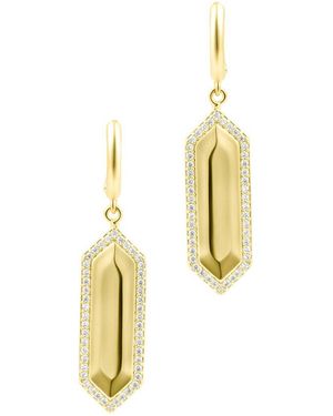 Adornia Cz 14K Plated Earrings - Metallic