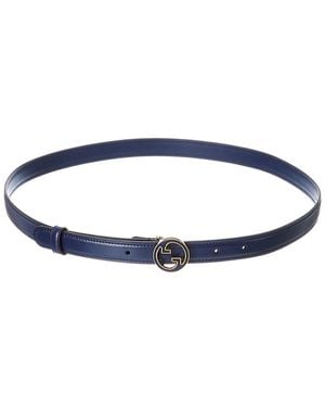 Gucci Blondie Thin Leather Belt - Blue