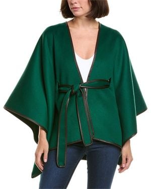 La Fiorentina Wool & Linen-Blend Cape - Green