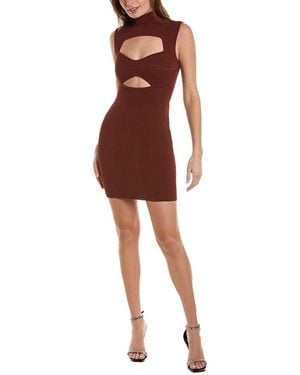Hervé Léger Herve Leger Ottoman Cut Out Mini Dress - Brown