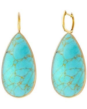 Liv Oliver 18k Plated 18.75 Ct. Tw. Turquoise Drop Earrings - Blue