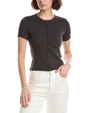 Rag & Bone Essie Rib Button Top - Black