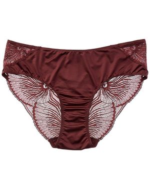 Hanro Lilith Lace Back High Cut Brief - Red