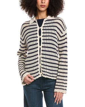 Rag & Bone Khloe Stripe Linen-blend Cardigan - Grey
