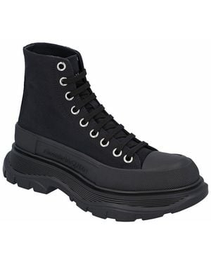 McQueen Canvas Tread Slick Boot (Authentic Pre-Loved) - Black