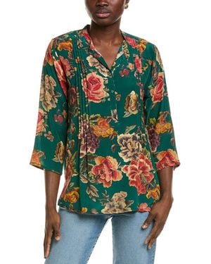 Johnny Was Siye Silk Blouse - Green