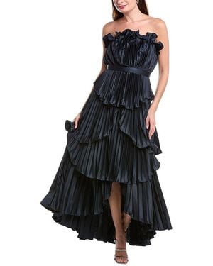 AMUR Janey Tiered Midi Dress - Black