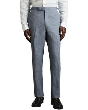 Reiss Warner Linen Slim Trouser - Gray