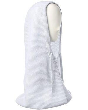 Hannah Rose Shaker Stitch Cashmere Balaclava - White