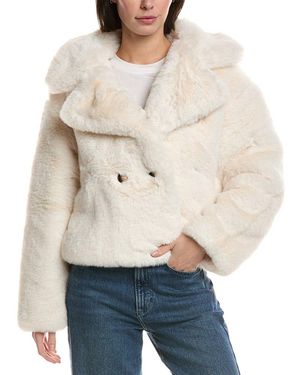 Noize Short Faux-Fur Coat - Natural