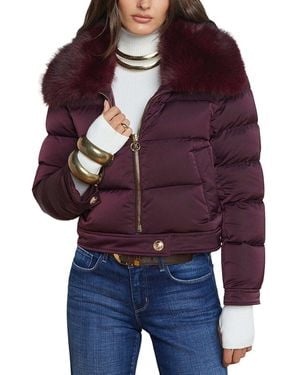 L'Agence Bretton Faux Fur Jacket - Red