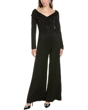 Diane von Furstenberg Viscose-Cotton Crossover Bodice Jumpsuit - Black