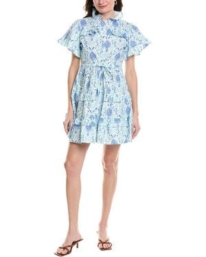 Sail To Sable Tiered Mini Dress - Blue