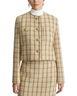 Lafayette 148 New York Collarless Patch Pocket Jacket - Natural