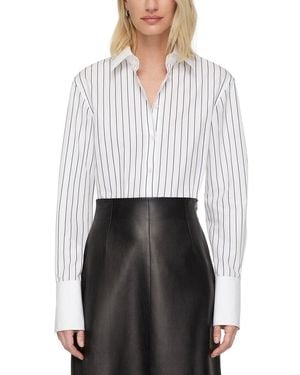 Lafayette 148 New York Petite Drop Shoulder Fitted Shirt - White