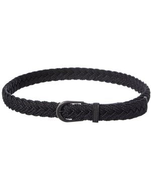 Brunello Cucinelli Woven & Leather Belt - Blue