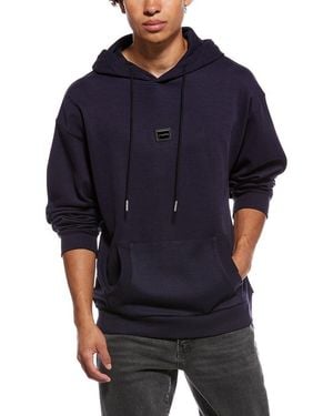 KARL LAGERFELD Textured Fleece Hoodie - Blue