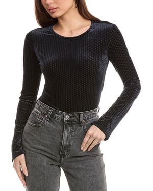 Chaser Brand Velvet Stretch Mesh Union Top - Black