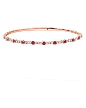 Effy Fine Jewelry 14K Rose 0.97 Ct. Tw. Diamond & Ruby Bracelet - White