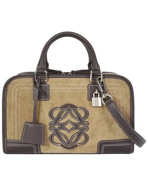 Tiffany & Fred Paris Suede & Leather Top Handle Satchel - Metallic